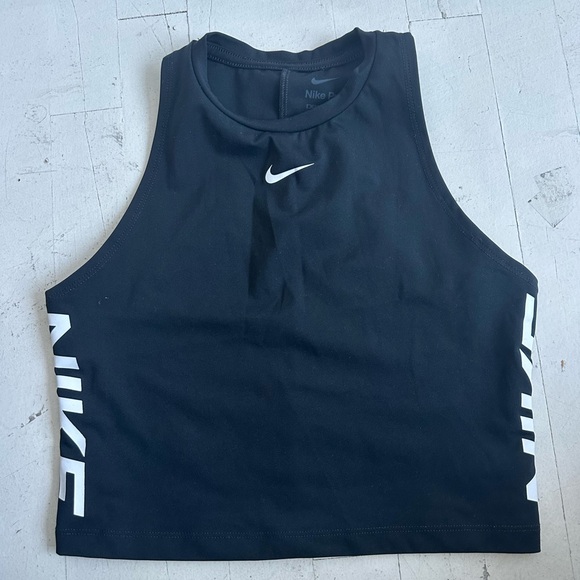 Nike Black Sleeveless Top with White Accents - Picture 1 of 2